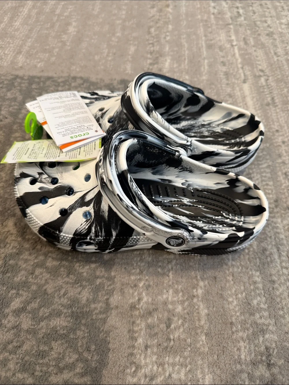 CROCS Kids Marbled Black & White Clog